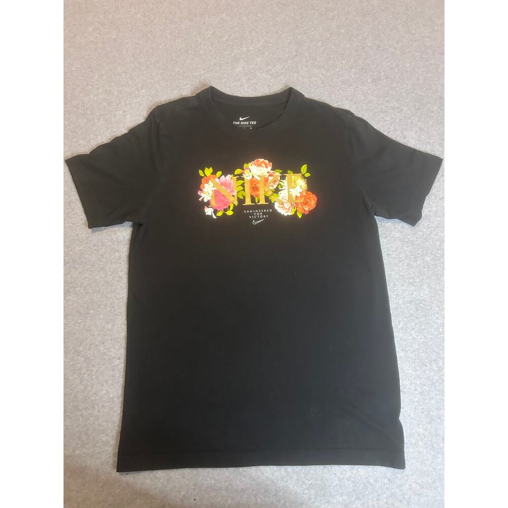 Nike Men's Dri-FIT Elite Formula Basketball Black Floral Graphic T-shirt - M